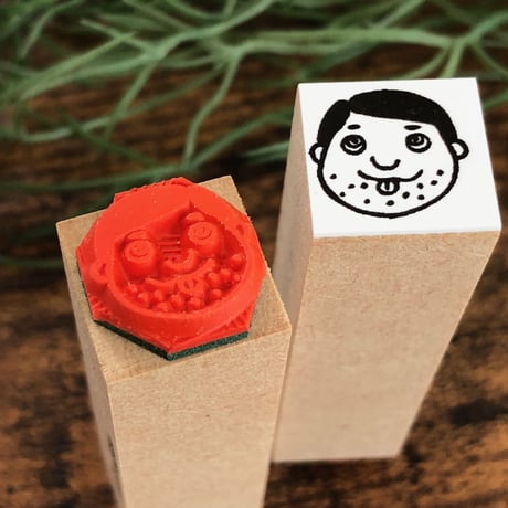 【6/14まで300円】 テヘペロ志賀先生顔だけ＊ラバースタンプ＊15㎜角＊R067