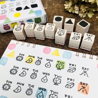 【在庫限り】【曜日●▲■はんこセット】デザインはんこ_RS035_y
