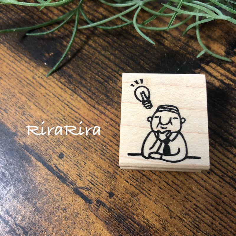 ちっちゃいおじさん岩井係長ヒラメキ＊26mmx30mm＊ラバー