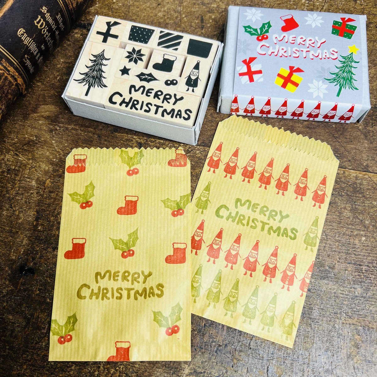 【722】ラバースタンプ   クリスマス ちびブラウニー 3種セット 722】ラバースタンプ クリスマス ちびブラウニー 3種セット