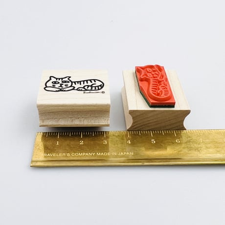 【ゆるねこごろごろゴロー】デザインはんこ26x30mm_R664