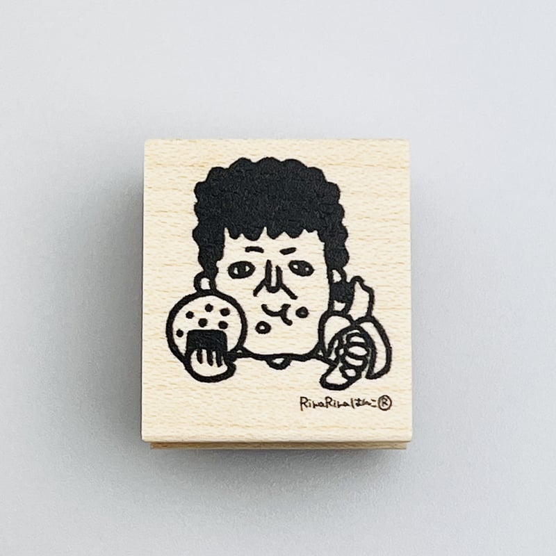 【192】ラバースタンプ  ノームのクグロフ パン屋さん もぐもぐ関さん＊26mmx30mm＊ラバースタンプ＊R684 | RiraRira