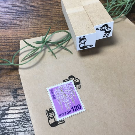 【まもるくんのL字15mm角】デザインはんこ15x15mm_R168