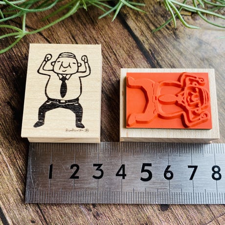 【岩井係長のやる気モリモリ】デザインはんこ30x40mm_R426