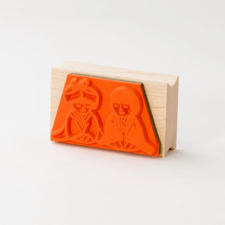 【まもるくんとみよこちゃんの結婚式】デザインはんこ30x48mm_R966