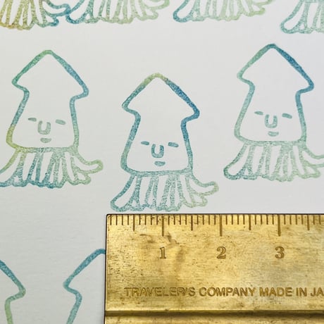 【イカくん】デザインはんこ26x30mm_R736