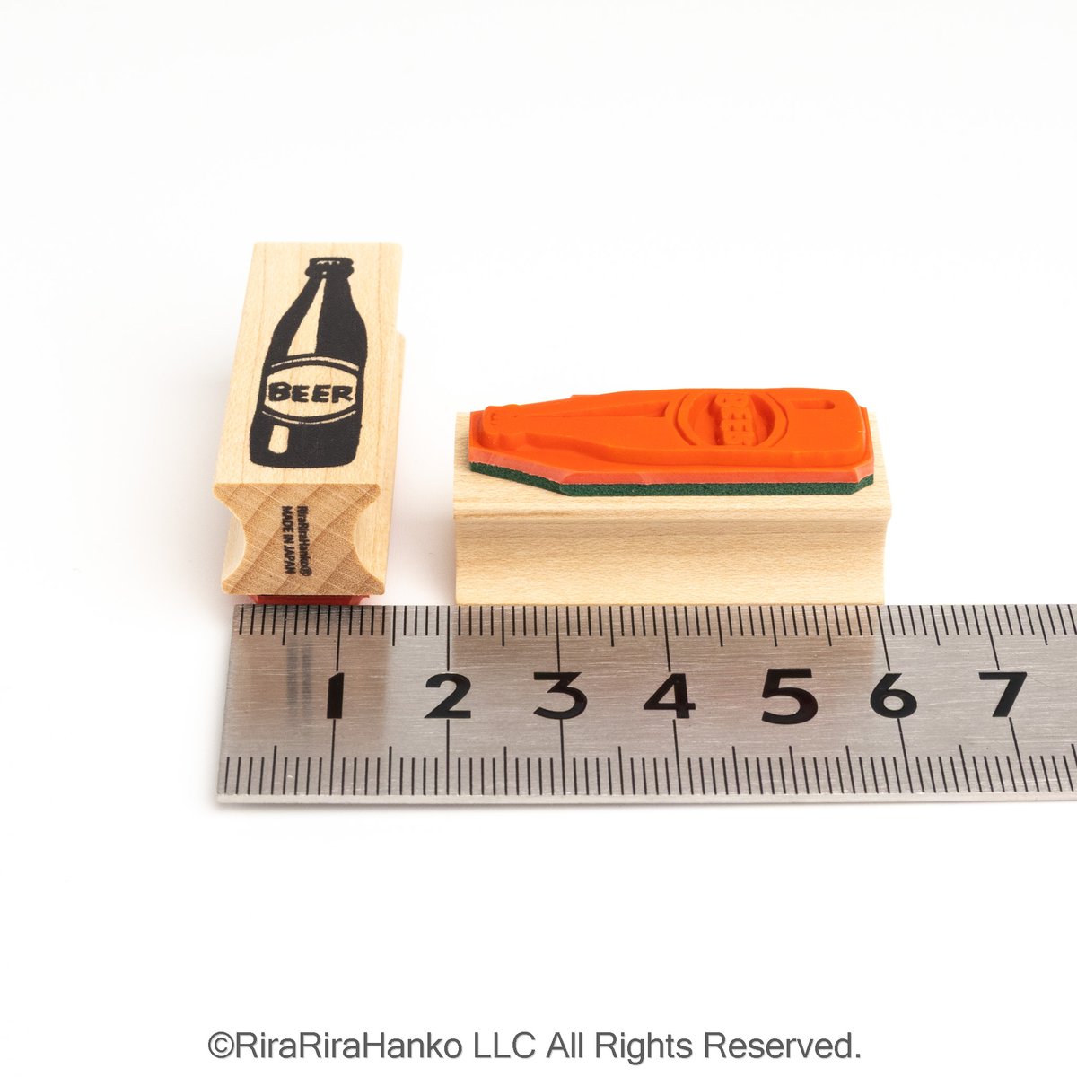 ビール＊15mmx40mm＊ラバースタンプ＊R1107 | RiraRiraはんこストア