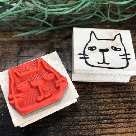 【ゆるねこにゃん吉】デザインはんこ26x30mm_R276