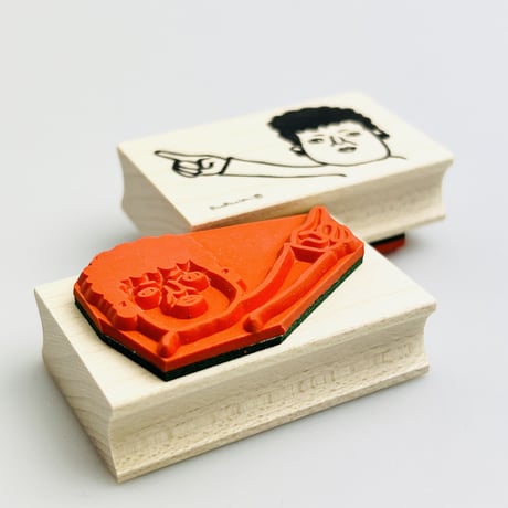 【関さんのズバッと指さし】デザインはんこ30x48mm_R688