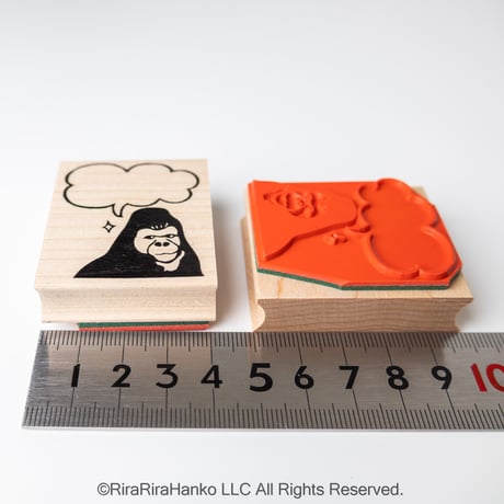 6月1日一般販売開始＊【ゴーリーくんの吹き出し】デザインはんこ40x48mm_R1315