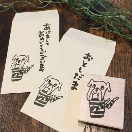 【スマートブルちゃんのうながし】デザインはんこ40x48mm_R094