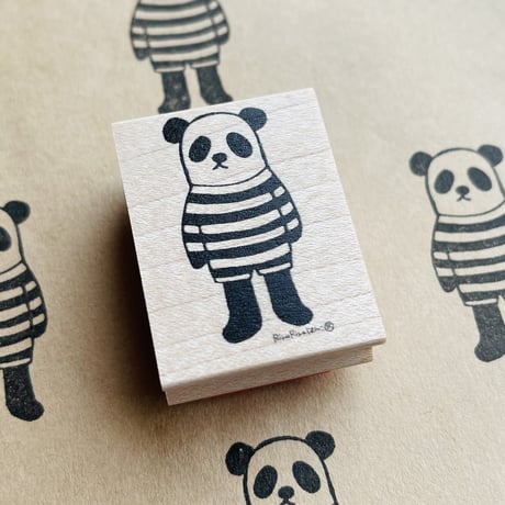 【パンダちゃんの立ち】デザインはんこ30x40mm_R538