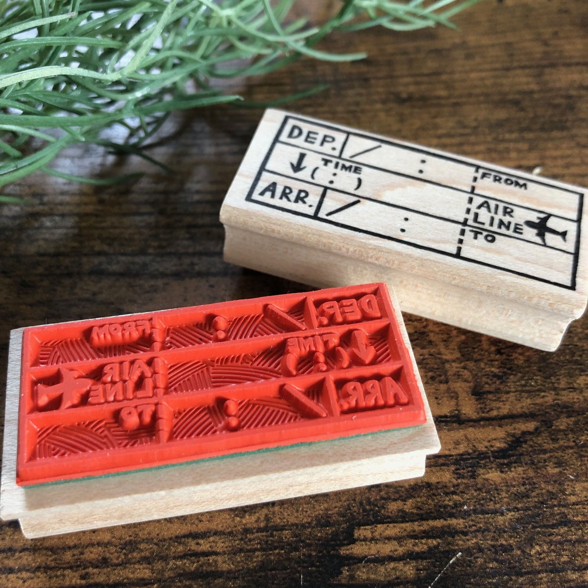 Air ticket/エアチケット＊26㎜x55㎜＊ラバースタンプ＊R280 | RiraRi