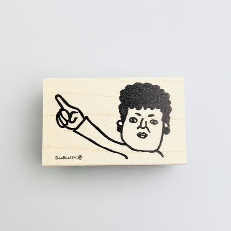 【関さんのズバッと指さし】デザインはんこ30x48mm_R688
