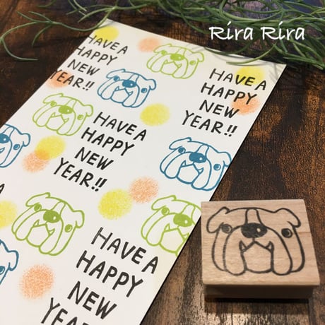 【ブルちゃんの顔だけ】デザインはんこ26x30mm_R095