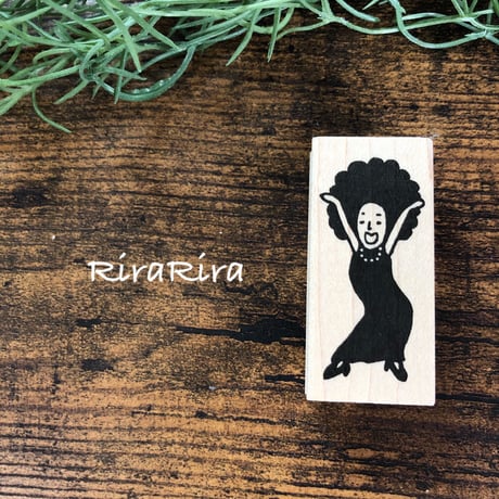 【ファンキーガール】デザインはんこ26x55mm_R038