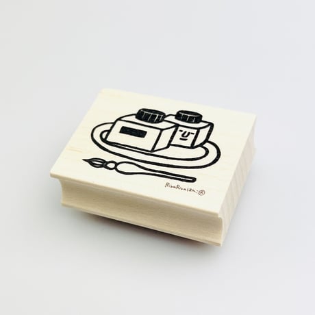 【カステラなインクボトル】デザインはんこ30x40mm_R690