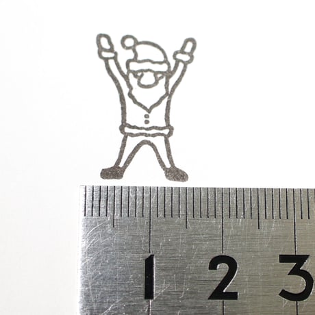 【サンタのバンザイ】デザインはんこ20x26mm_R921