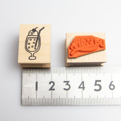 【クリームソーダ】デザインはんこ20x26mm_R928