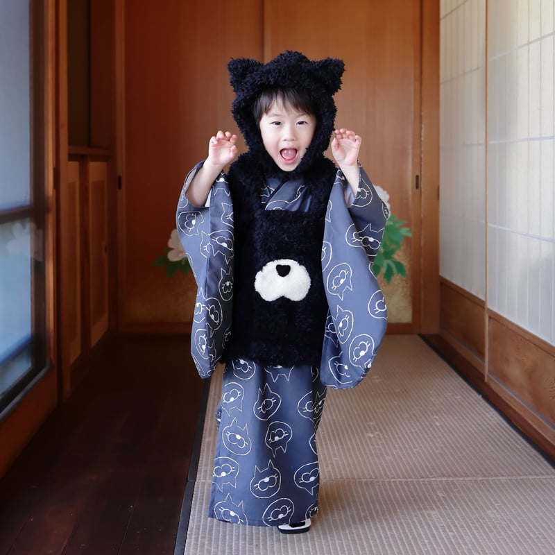 2 ステップ着物（3歳用ねこ被布タイプ） | HAM-NICO