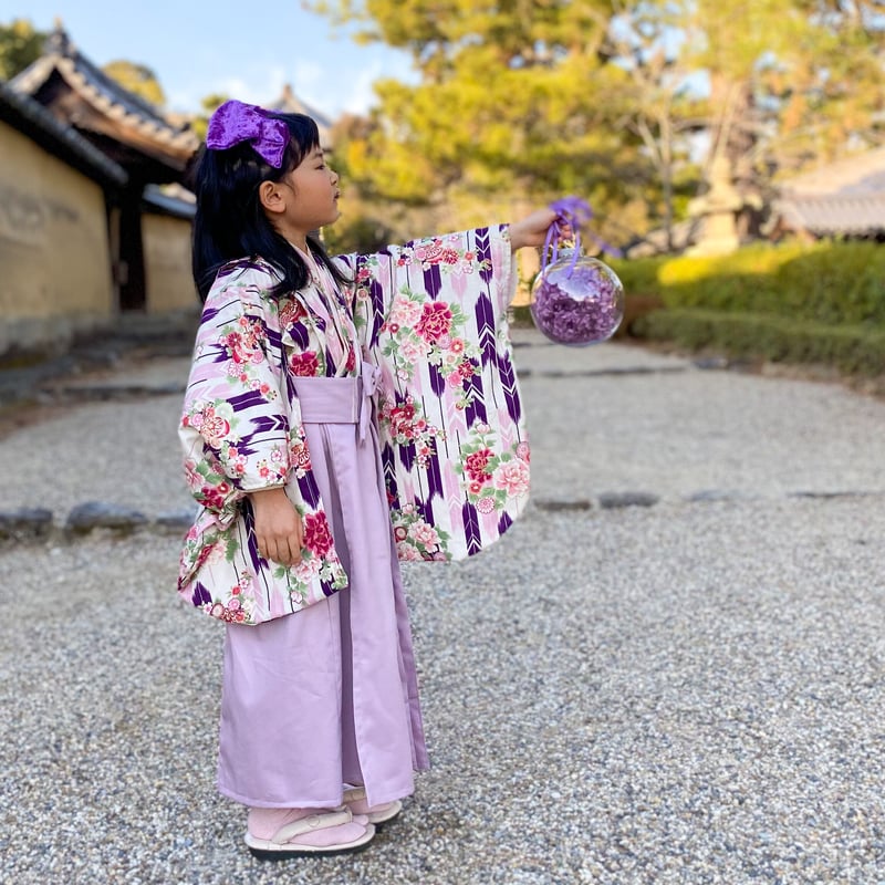 レンタル】2 ステップ袴（7歳用パープル） | HAM-NICO