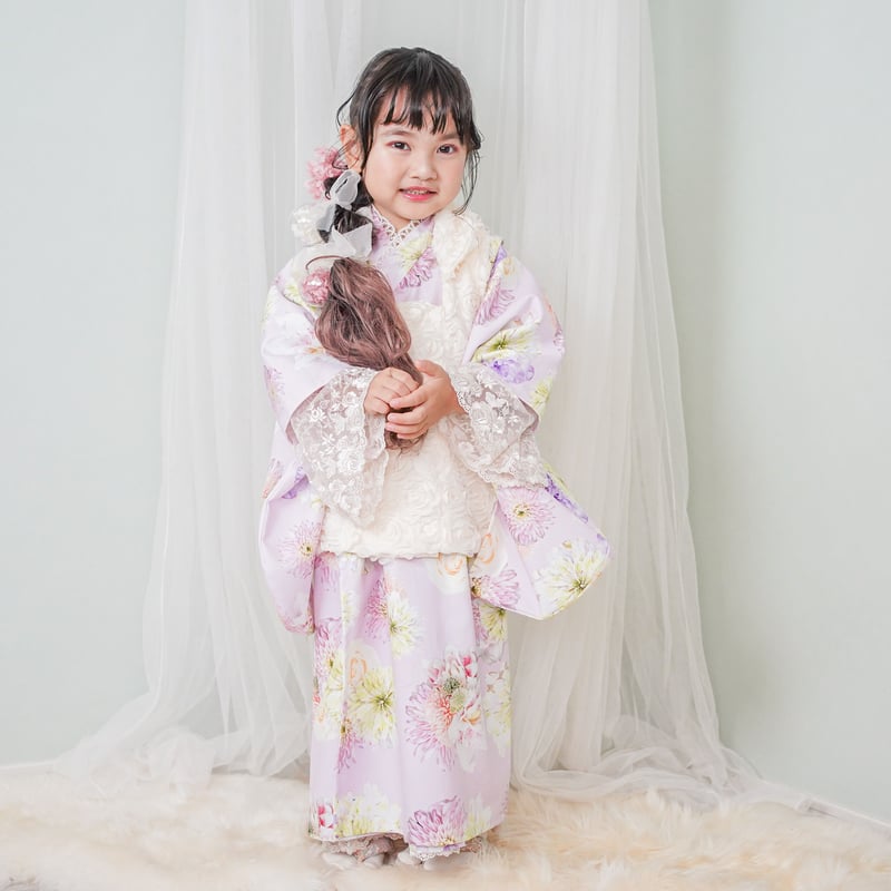 MIPPY★［単品］二部式着物ꕤハンドメイドꕤ七五三 3歳 SOUBIEN 【予約】七五三 着物 3歳 レトロ 被布 販売 女の子 三歳