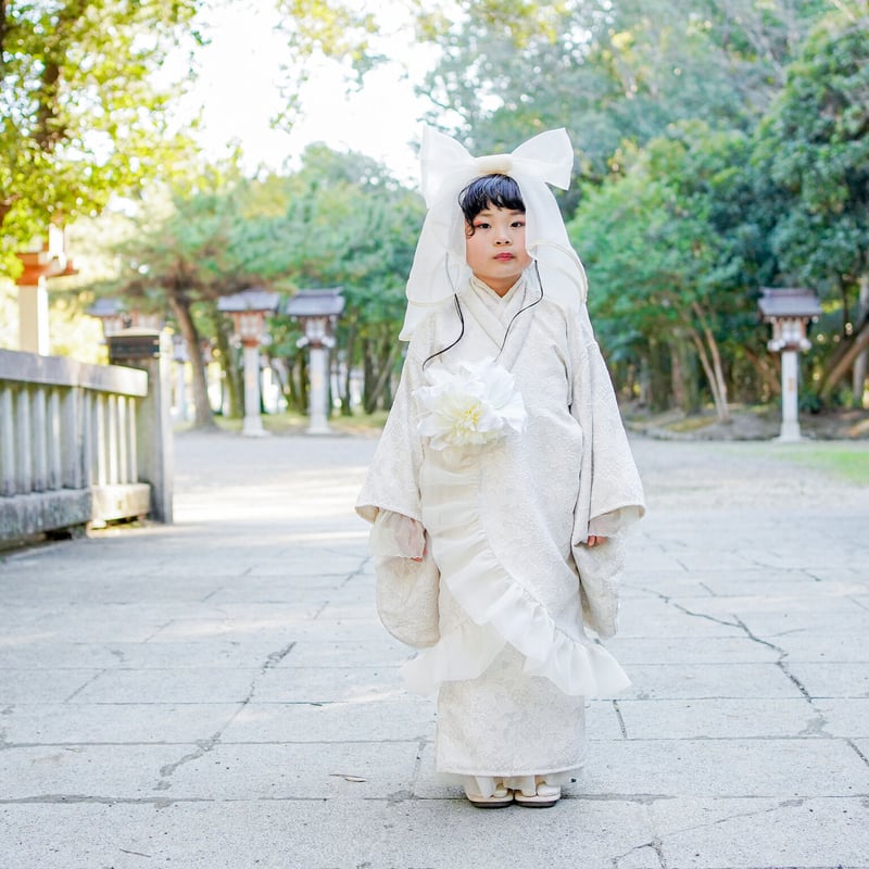 七五三　７歳用ぐらいの着物用打ち掛け　セット レンタル】2 ステップ着物（7歳用白無垢打掛） | HAM-NICO