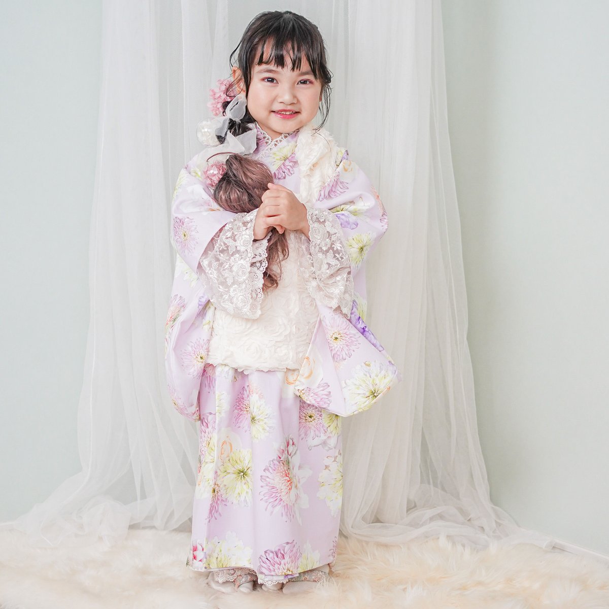 レンタル】2 ステップ着物（3歳用flower） | HAM-NICO