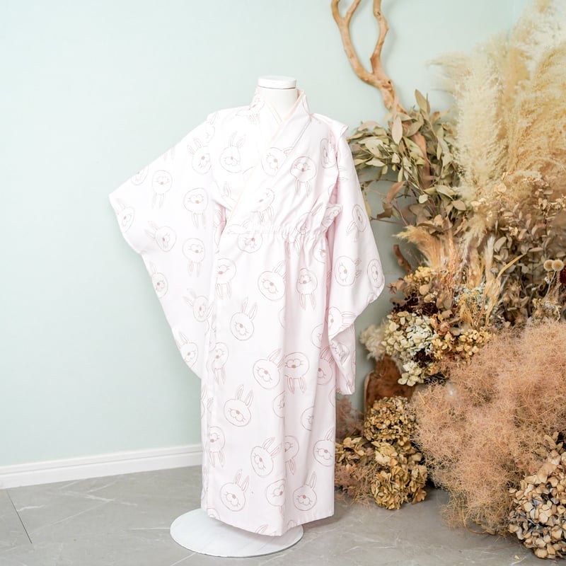 Ohih♡soy　着物一式　小物・かんざし付　音符織柄　定価50万以上 2 ステップ着物（3歳用うさぎ帯タイプ） | HAM-NICO