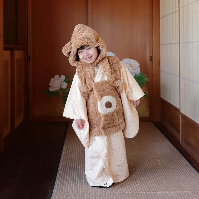 美品 くまのプーさん 七五三 3歳 着物 被布 ディズニー 美品 くまのプーさん 七五三 3歳 着物 被布 ディズニー