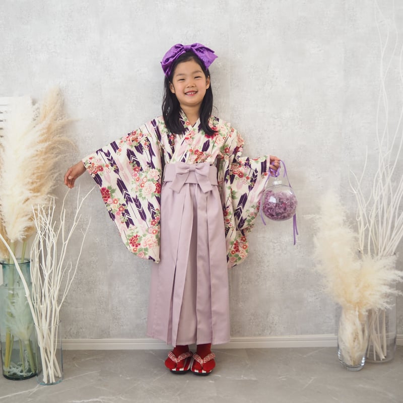 レンタル】2 ステップ袴（7歳用パープル） | HAM-NICO