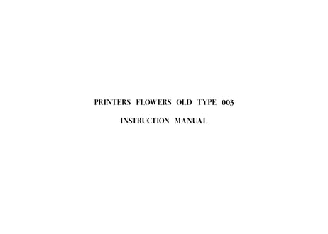 装飾活字：PRINTERS FLOWERS OLD TYPE 003