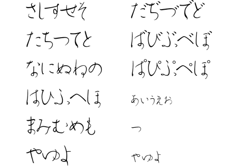 フォント：平仮名書体「みずくさ」
