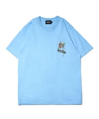 FlowerプリントTシャツ（サックス）