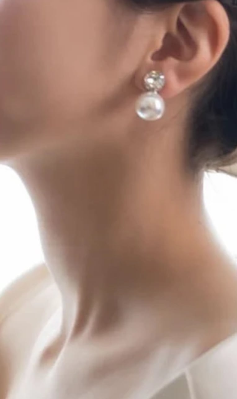 ピアス】エリザベスバウアー DUET STUD - PEARL AND CRYSTAL EA