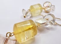 【特別価格】シトリン パール ピアス