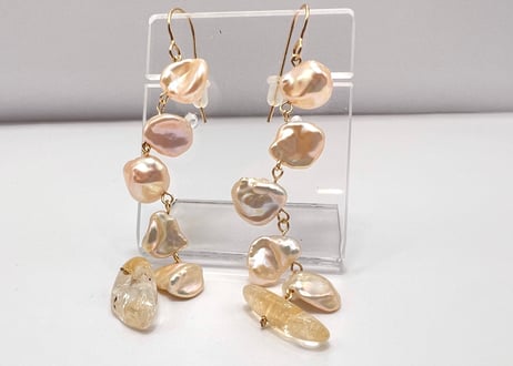 【特別価格】ピアス パール シトリン