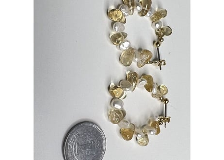 ピアス シトリン パール