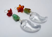 ピアス 水晶勾玉