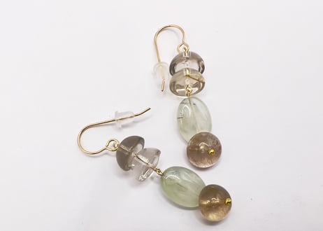【特別価格】フローライト ルチル ピアス