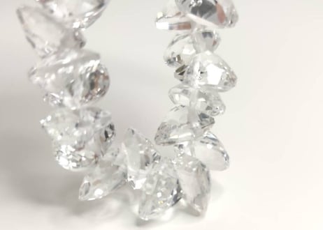 水晶　ハートカットブレス