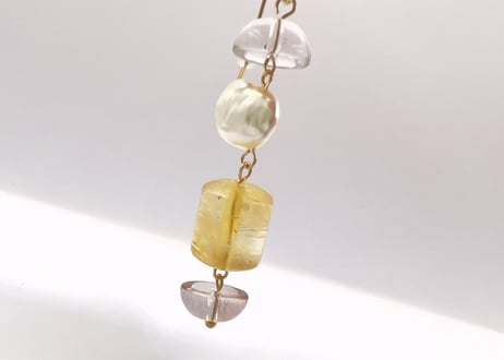 【特別価格】シトリン パール ピアス