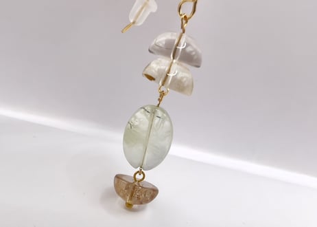 【特別価格】フローライト ルチル ピアス