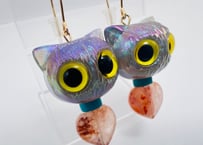ピアス 猫 カーネリアン