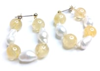 ピアス シトリン パール