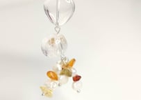 ピアス 琥珀 水晶 シトリン