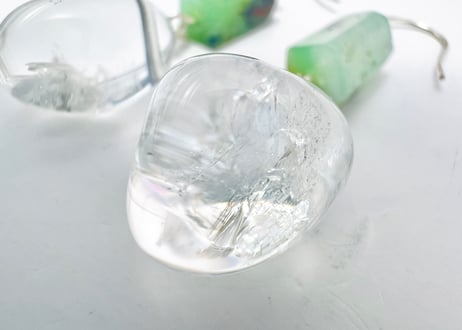 ピアス クリソプレーズ 水晶