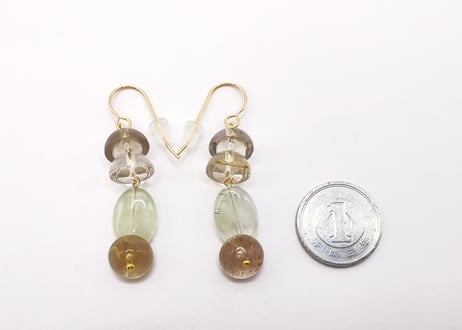 【特別価格】フローライト ルチル ピアス