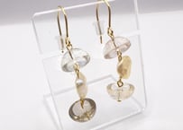 水晶 パール ピアス