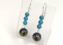 ピアス　オニキス（六字真言）アパタイト